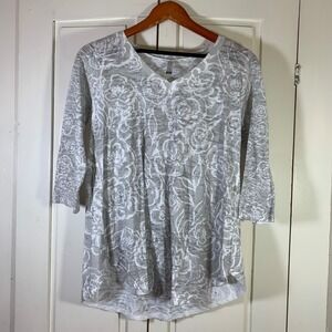 Whimsy Rose Gray White Floral T Shirt Small Clean‎ Girl USA Soft Loungewear
